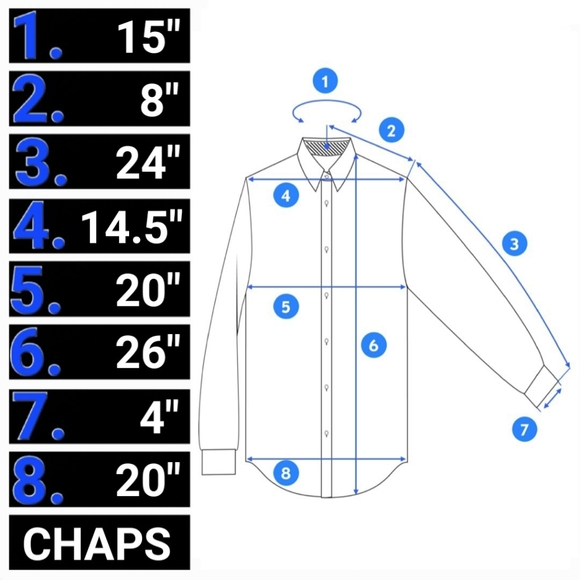 M | Chaps | Floral "No Iron" Long Sleeved Button Down Shirt - Picture 7 of 7